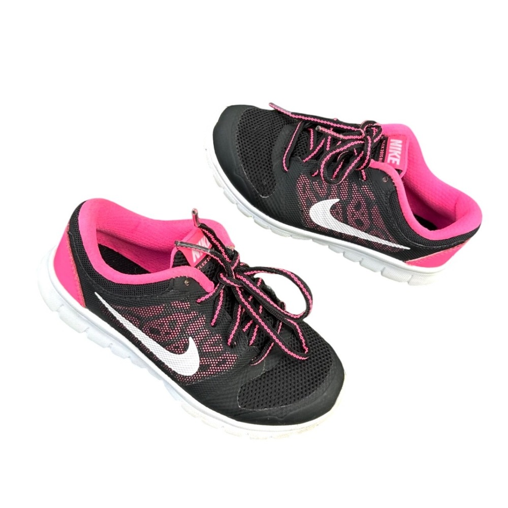 Nike Kids Flex 2015 Run Toddler Girl Athletic Shoes Size 11 Black/White/Pink Pow